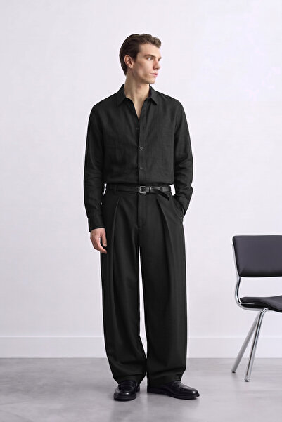 ATE STUDIOS Relaxed Fit Derin Pileli Kumaş Pantolon