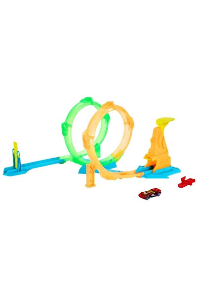HOT WHEELS Neon Yarışçılar Çift Çemberde Hız Pist Seti JMG49