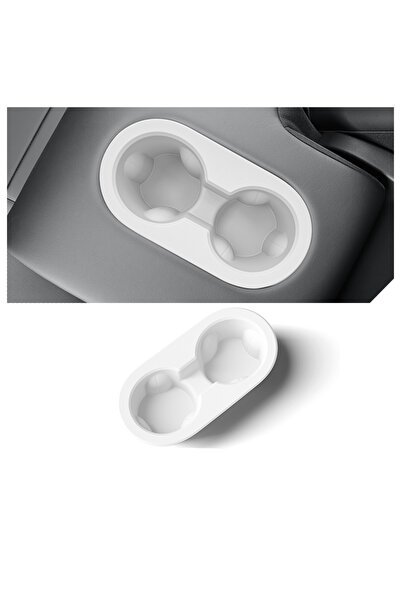 OLED GARAJ Compatible with Tesla Model Y Juniper Rear Seat Cup Holder White