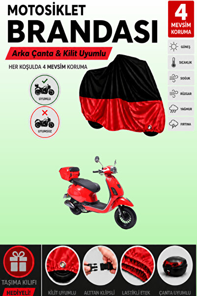 Cemku Double Black Top - Red Bottom, Rear Bag Compatible Rks Azure 50 Pro Mot...