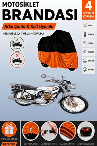 Cemku Double Black Top - Orange Bottom, Rear Bag Compatible Kuba Cheetah 100R...
