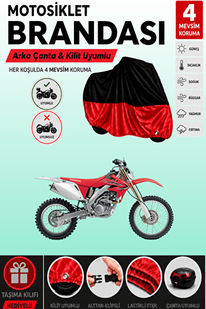 Cemku Double Black Top - Red Bottom, Rear Bag Compatible Honda Crf 250 X Moto...