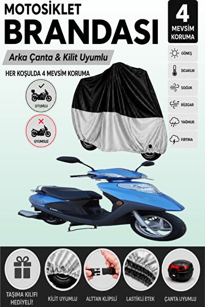 Cemku Double Black Top - Gray Bottom, Rear Bag Compatible Motolux Ceo 125 Mot...