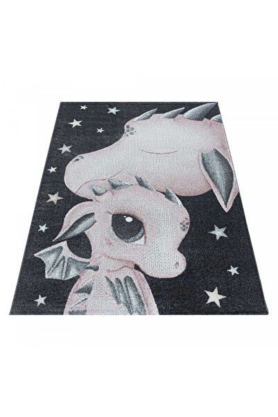 Ayyildyz Children's Rug Funny Pacifiers pink and gray 200 cm x 290 cm