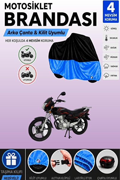 Cemku Double Black Top - Blue Bottom, Rear Bag Compatible Mondial 125 Mx Grum...