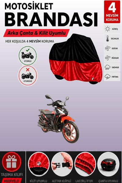 Cemku Double Black Top - Red Bottom, Rear Bag Compatible Arora Smart 50 X Mot...