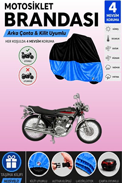 Cemku Double Black Top - Blue Bottom, Rear Bag Compatible Mondial 175 Masti X...