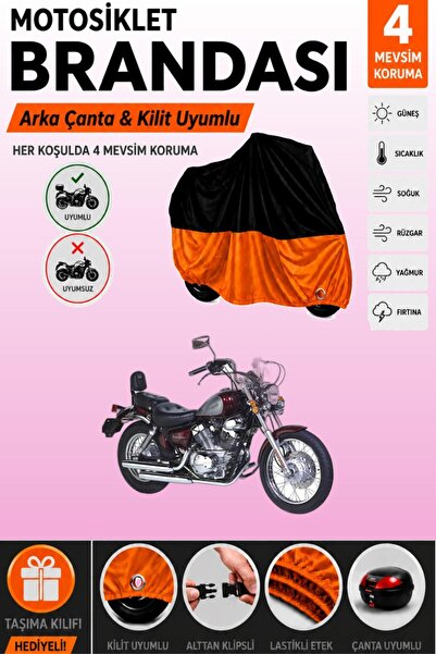 Cemku Double Black Top - Orange Bottom, Rear Bag Compatible Bisan Roadstar 25...