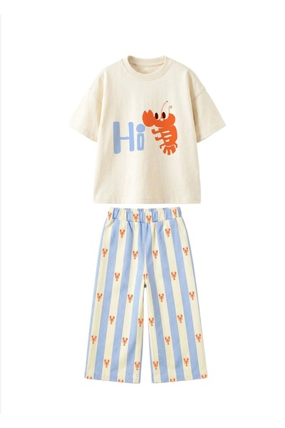 Daisy Dolly Unisex Çocuk Hayvan Baskılı Pamuklu Alt ÜstbTakım