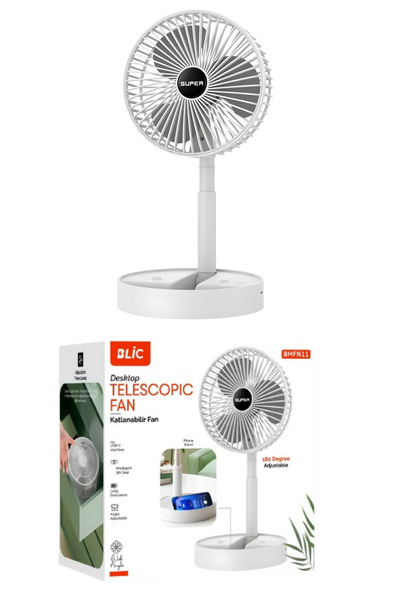 Sarftech Şarjlı Beyaz Katlanılabilir Mini Fan Masa Üstü Vantilatörü Usb Soğut...