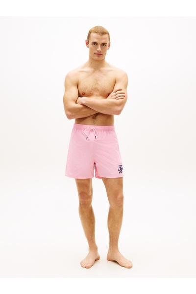 Tommy Hilfiger MEDIUM DRAWSTRING ITHACA SCRIPT Erkek Pembe Deniz Şortu - UM0U...