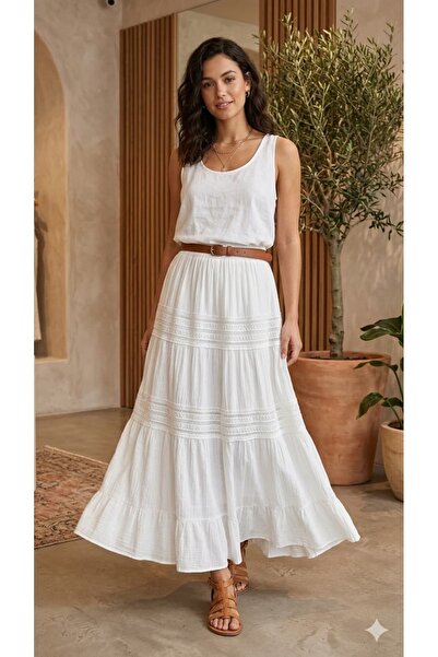 Marka Giyim Lace Embroidered Skirt