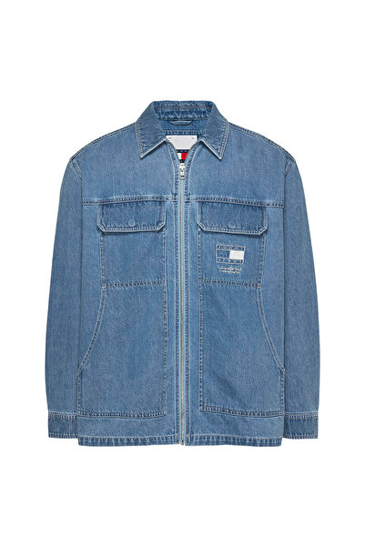 Tommy Hilfiger Mens Denim Zip-Up Shacket S