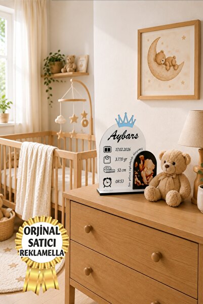 reklamella M1-Kişiye İsme Özel Bebek Doğum Panosu İlk Saç Hastane Bilekliği D...
