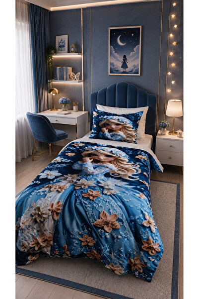 AYBERK HOME TEXTİLE Night Story Digital Printed 100% Cotton Single Duvet Cove...