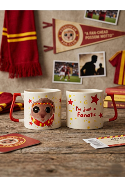 Öz Kupa Sad Üzgün Hamster - Sarı-Kırmızı Futbol Taraftar Fanatik Kupa Bardak ...