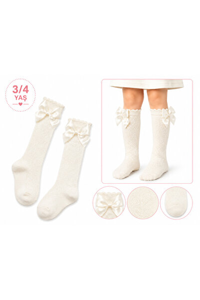 BNA Comfortstep BNA Comfort Step Kız Çocuk Fiyonklu Dizaltı Çorap 3/4 Yaş Dan...