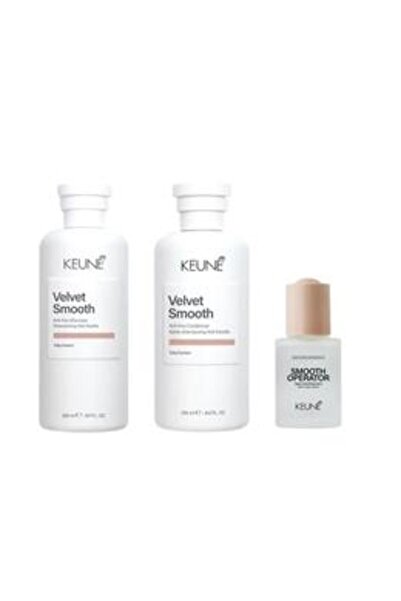 Keune Pachet Anti-Frizz pentru Par - Velvet Smooth Anti-Frizz: Sampon 300 ml,...
