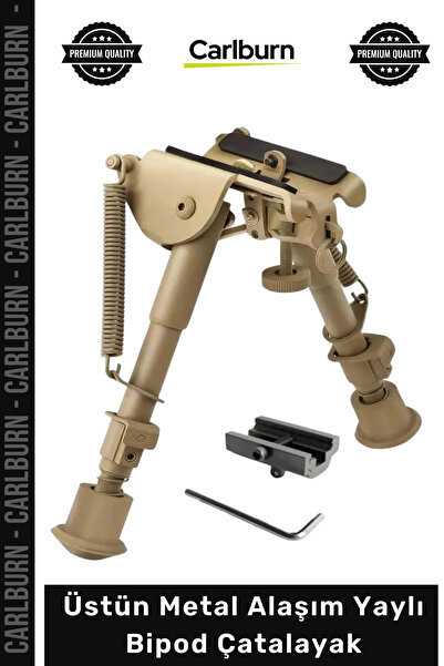 Carlburn #Bipod Profesyonel Atış Destek Aparatı Ayarlanabilir Üstün Metal Ala...