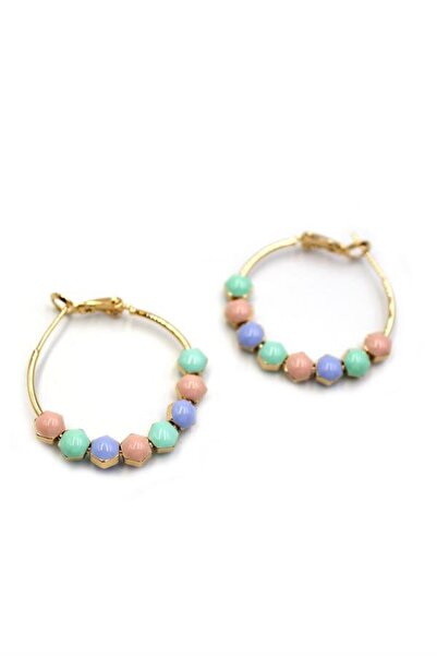 atastore2017 Enameled Hoop Earrings - MULTICOLOR