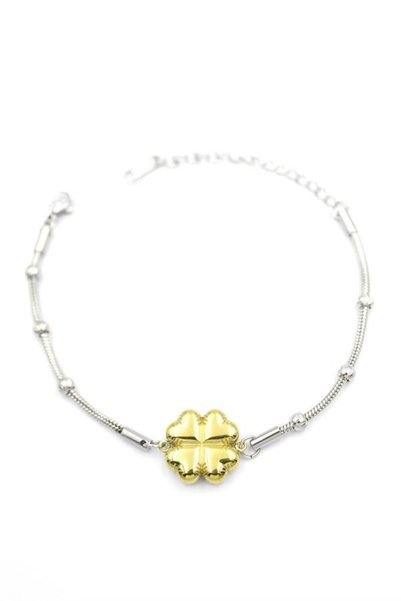 Ethab Ticaret Glb-Stl41414 Clover Chain Bracelet - Gold
