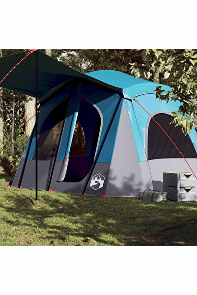 vidaxl Cabina cort de camping, 5 persoane, albastru, impermeabil