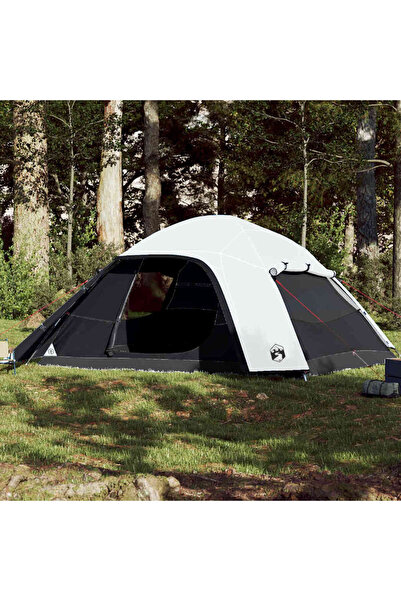 vidaxl Cort de familie cupola 6 persoane, alb opac textil impermeabil