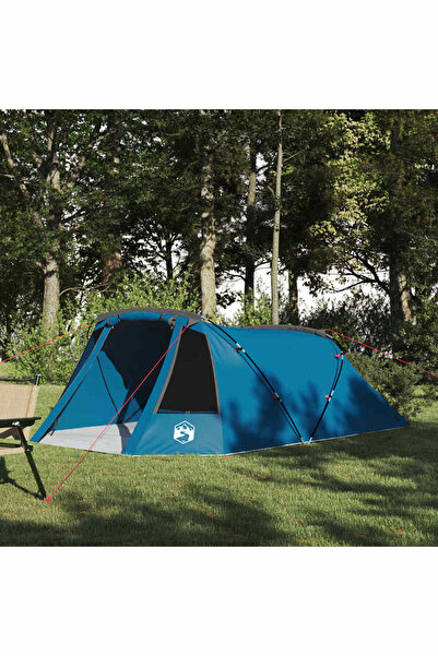vidaxl Cort tunel pentru 3 persoane Albastru si Gri 328 x 228 x 115 cm