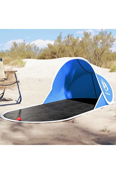 vidaxl Cort de plaja pop-up, albastru azur, rezistent la apa
