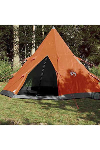 vidaxl Cort de camping tipi pentru 4 persoane, portocaliu, impermeabil
