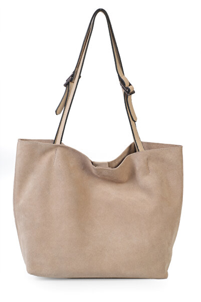 Ysmn Genuine Suede Leather Double Handle Wide Women's Shoulder Bag YC012035HSD