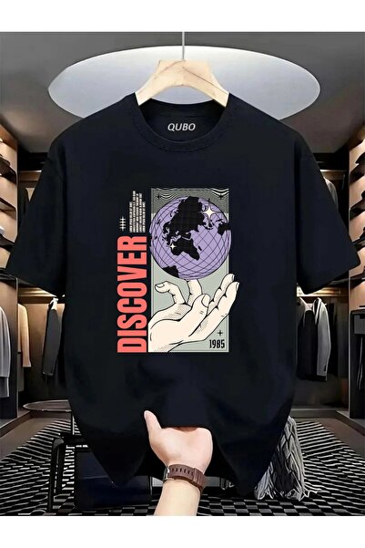 qubo sportswear & company Unisex Oversize εμπριμέ βαμβακερό μπλουζάκι με κοντ...