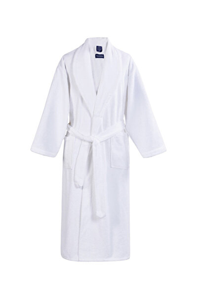 Cannon Plain Shawl Collar Bathrobe 100% Cotton, Medium - White