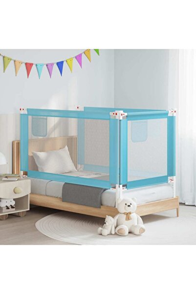 vidaxl Balustradă de protecție pat copii, albastru, 150x25 cm, textil