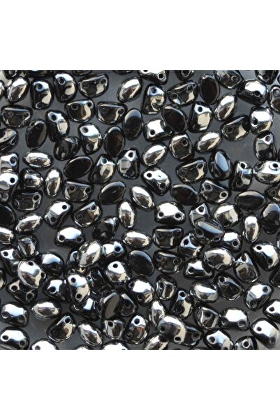 OEM Pachet 100 Margele de sticla Oval Candy 6x4 mm - Opaque Jet Labrador