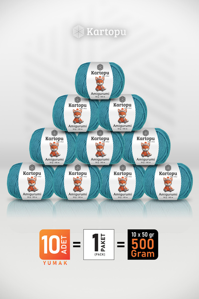 Kartopu Amigurumi - Turquoise (K517) - Pack of 10 - 50Gr/165M - Toy Punch - B...