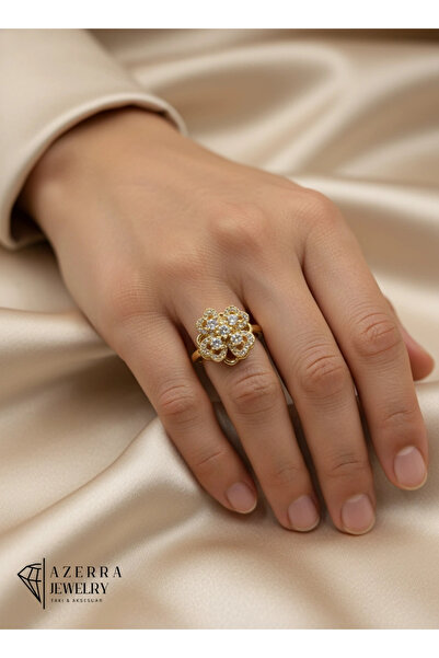 AZERRA JEWELRY Ayarlanabilir Stres Yüzüğü 4 Yapraklı Yonca Çiçeği