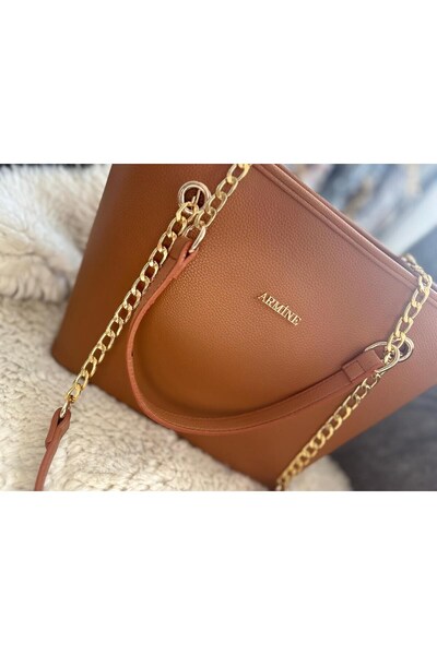 Armine Stylish Tan-Colored Modern Shoulder Bag Practical Women's Bag for Ever...