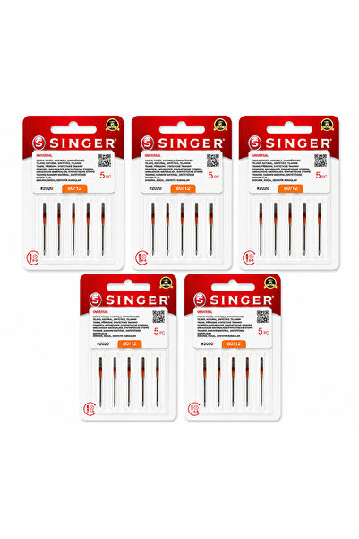 SİNGER Universal Dikiş Makinesi İğnesi Seti 5 Paket (25 Adet) #2020