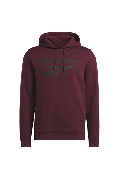 Reebok Hanorac cu glugă din fleece pentru bărbați, cu logo suprapus, Identity...