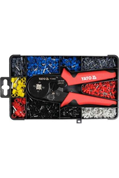 yato Set Clește Sertizare Pini Terminali 0,25-10 Mm2 + 1200 Pini Diferite Mărimi
