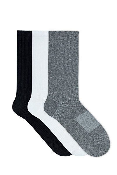 KNITON Men's Tennis Socks Long Combed Cotton Socks 3 Pairs