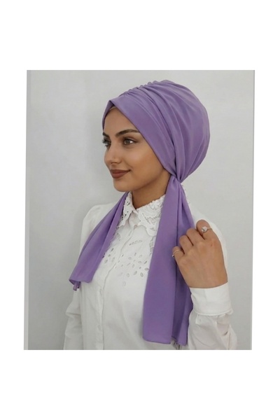 AHRAR tesettür Design Dubai Hijab Ready-Made Bonnet Shawl Lilac