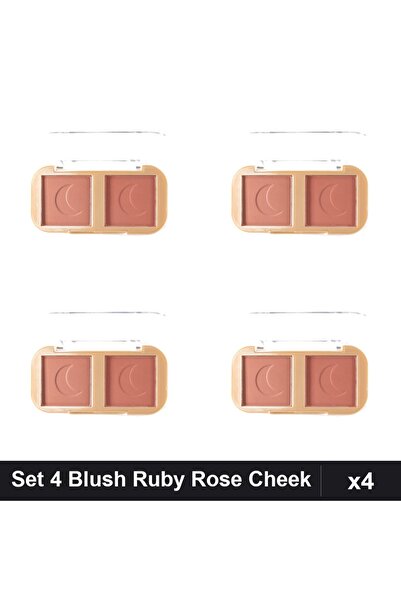 Ruby Rose Set of 4 Blush Palettes Cheek To Cheek 03, Face Highlighter Manicure