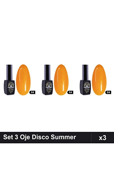 global fashion Set 3 Oje Semipermanente Disco Summer 04, 8ml fiecare, Manichi...