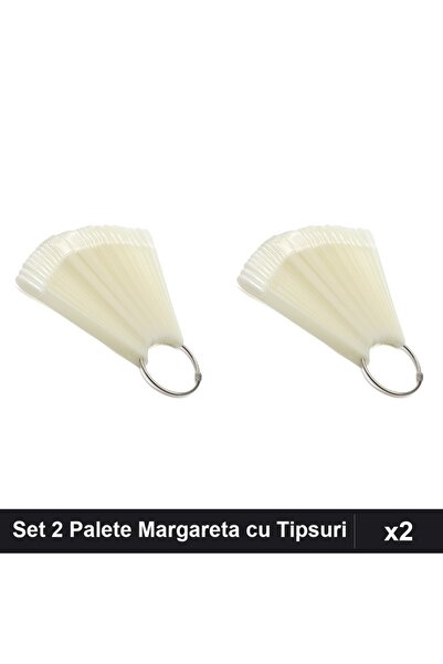NAİLS Set 2 Palete Margareta Inel, 50 Tipsuri Ovale Oja Semipermanentă, Exersat