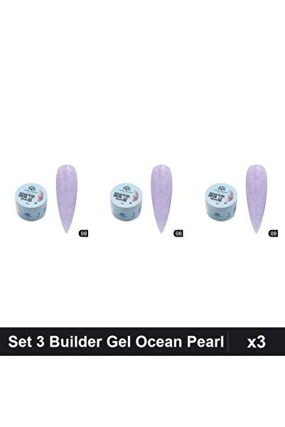 global fashion Set 3 Builder Gel Ocean Pearl Dream 15g, Constructie Unghii UV...