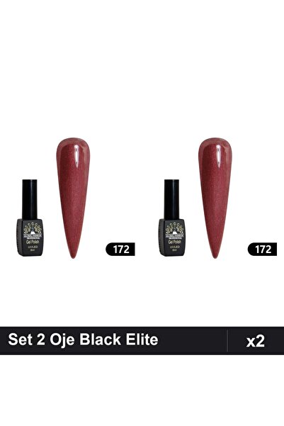 global fashion Set 2 Oje Semipermanente Black Elite 8ml, Manichiura UV/LED Pr...