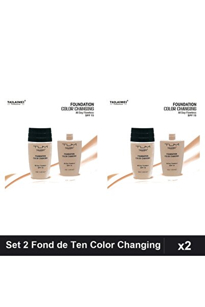 TLM Set 2 Fonduri de Ten Color Changing SPF15 30ml, Adaptare Nuanță Piele