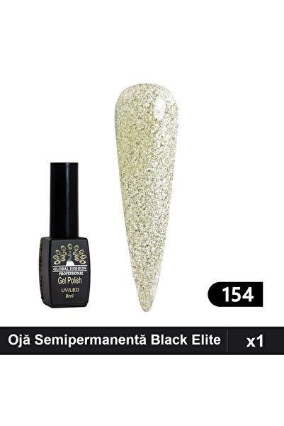 global fashion Ojă Semipermanentă Black Elite 8ml, Global Fashion, Manichiură...